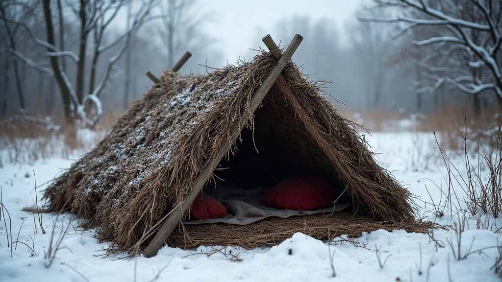 Building a Raised Brush Bed to Sleep Warm on Frozen Ground
